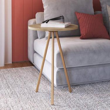 Imagem de Mesa Lateral de Apoio com pés metálicos 35X35cm Freedom Móvel na Caixa