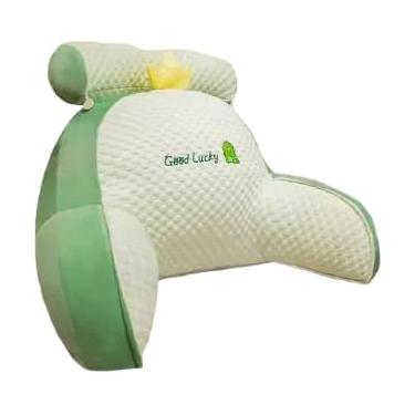 Imagem de Almofada de Encosto Premium para Costas, Design Ergonômico, Capa Removível e Lavável, Ideal para Leitura e Relaxamento (Verde)