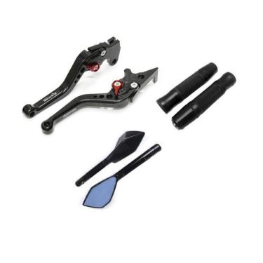 Imagem de Kit Manete Esportivo Manopla Fechada Jupiter Retrovisor TM2 Honda Twis