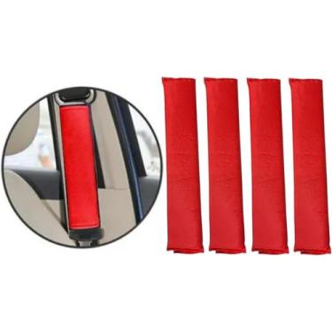 Imagem de Kit 4 Capa Cinto Segurança Protetor Cor Vermelho Barato - Dricar