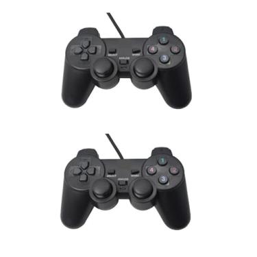 Imagem de Kit 2 Joystick Controle Para Pc Gamer Jogos Vibração Dual Shock Usb Com Fio