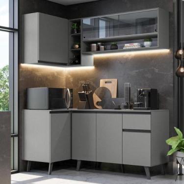 Imagem de Armário de Cozinha Completa de Canto 265 cm Nice Madesa 01, Cinza