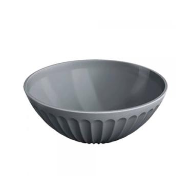 Imagem de Bowl Multiuso Plástica, Livre de BPA, Design Moderno, Pote P/Saladas Frutas Comida, Tigela, Utensílio de Cozinha, Resistente, Prático (Cinza, 1 L)