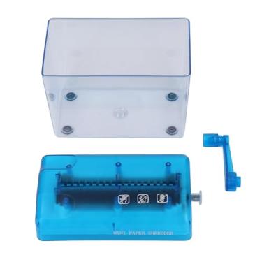 Imagem de Máquina de corte de tira de mão de manual de papel manual Destruidor de documentos seguros para o escritório escola de escritório use azul A6 tamanho 18 x 10,5 x 15cm