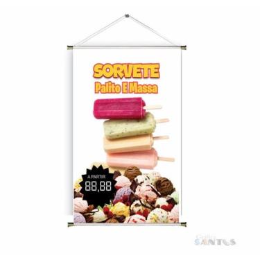 Imagem de Banner pronto Sorvete no Palito BA 427 medida 45x70 cm arte Pronta