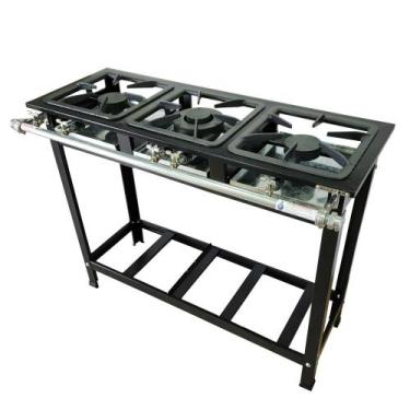 Imagem de Fogão Baixa Pressão Alcazon 3 Bocas 1 Dupla ACZ-003