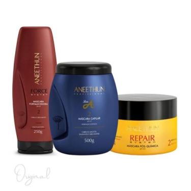 Imagem de Aneethun Cronograma Capilar Reparação Essencial 3 Máscaras