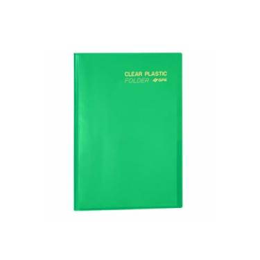 Imagem de Pasta Catálogo A4 Clear Plastic Folder 50 Sacos, PP, (23x31 cm), Verde, PlastPark