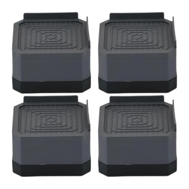 Imagem de Ioensy 4x Almofadas Antivibração para Elevadores de Pernas de Móveis Previnem Arranhões Antiderrapantes Elevadores de Cama Resistente para Sofá Mesa Máquina, Cinza, 1 Camada