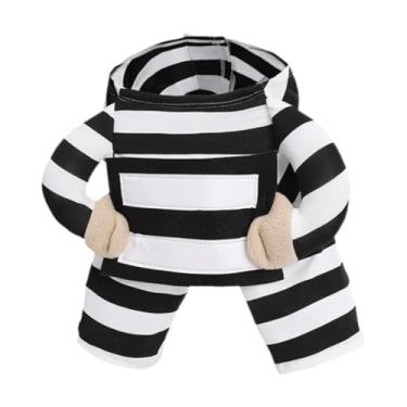 Imagem de Whtkoph Fantasia para Cachorro, Roupa para Presidiário, Roupa para Animais de Estimação, Fantasia para Eventos, S