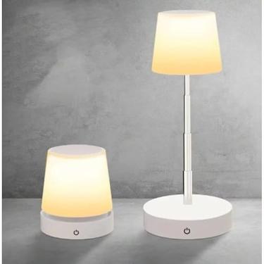 Imagem de Abajur de Mesa LED Recarregável Touch 3 Níveis de Luz Luminária Portátil sem Fio Dimerizável com Base Antiderrapante Ideal para Quarto, Escritório, Estudo