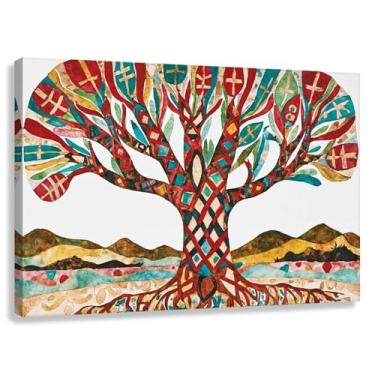 Imagem de Árvore da Vida Arte de Parede Impressão em Tela Harmonia da Vida Decoração Natureza Espiritual Sala de Estar 60x40cmx1