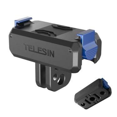 Imagem de TELESIN Suporte adaptador magnético de liberação rápida para DJI Osmo Action 5 Pro/4/3 e OSMO 360, base dobrável 2 em 1 com orifício de parafuso de 0,6 cm, acessórios DJI OSMO 360 Osmo Action 5 Pro