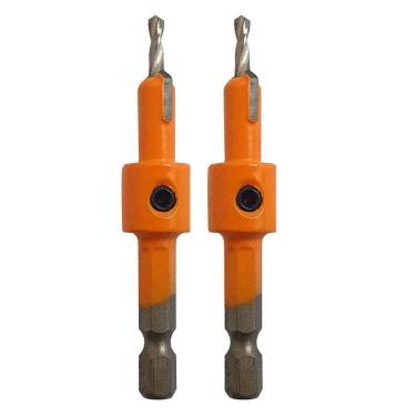 Imagem de Kit 2 Brocas Escareador 3Mm X 8Mm Encaixe 1/4 Para Rebaixo