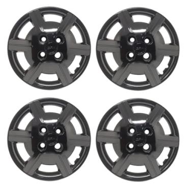 Imagem de Kit 4 Calota Aro 13 Compatível c/Roda Corsa Classic 2012 2015 - Preto brilhante