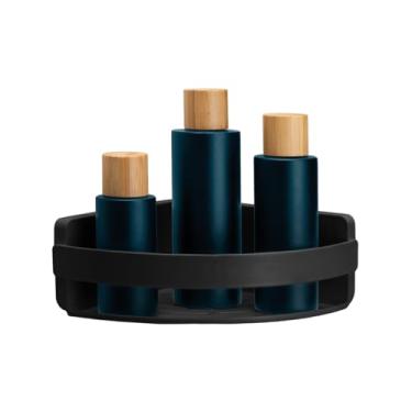 Imagem de Cantoneira Preta 1 Andar Arthi | Linha Suspensa Fixação por Fita 3M | Instalação Sem Furos | Ideal para Box | Design Moderno Funcional | Organização Inteligente | Modular Versátil | Acabamento Black