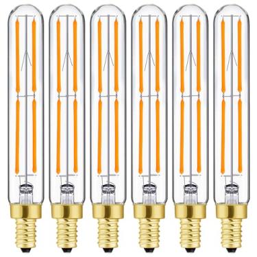 Imagem de Duoled Lâmpada LED E12 regulável 6W igual branco quente 2700K T6 T6.5 E12 lâmpada candelabro 60 watts para lustres, ventilador de teto, pingente, arandelas de parede AC120V 600LM e12 Pacote com 6