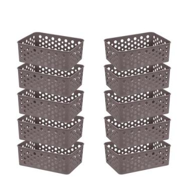 Imagem de Kit 10 Cestos Organizador Compacto Prático Design Pequeno Decorativo G