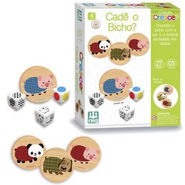 Imagem de Jogo Educativo Cadê O Bicho 27 Peças Brinquedo Em Madeira - Nig Brinqu