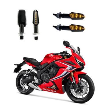 Imagem de KIT 4 Luz Seta Esportiva Pisca de Led Modelo P29 Para Moto Honda CBR 6