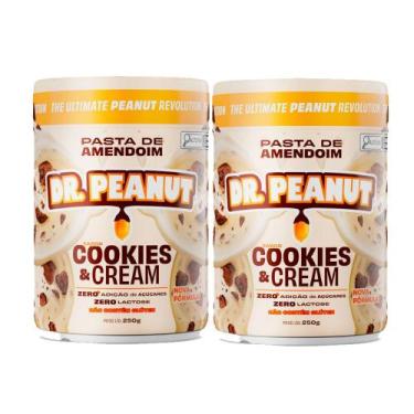 Imagem de Kit 2 Pasta de Amendoim Dr.Peanut Cookies & Cream 250g - Dr Peanut