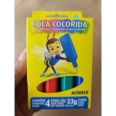 Imagem de Cola colorida Acrilex com 4 cores