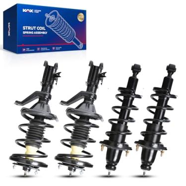 Imagem de KAX Amortecedores dianteiros e traseiros adequados para Civic 2001 2002 2003 2004 2005, conjunto completo de suporte 171433 171434 171340R 171340L, conjunto de suportes com mola de bobina conjunto de