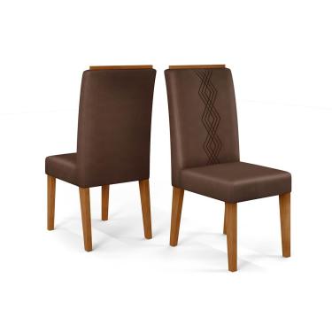 Imagem de Kit 2 Cadeiras Sala Jantar Yasmin 2 Un Freijó/Suede Moca Marrom - DJ Móveis