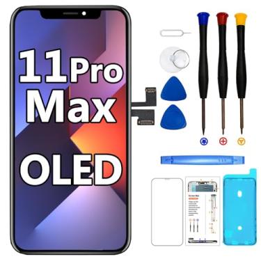 Imagem de Tela de substituição para iPhone 11 Pro Max OLED 6,5 polegadas [NÃO LCD] Montagem de moldura sensível ao toque 3D digitalizador com kit de reparo, protetor de tela, adesivo à prova d'água para modelo