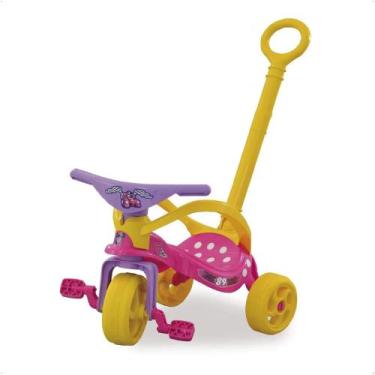 Imagem de Triciclo Infantil Minnie Disney com Empurrador Multicor Xalingo - 1977
