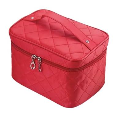 Imagem de Bolsa de Maquiagem Organizadora de Maquiagem e Cosméticos Estojo Grande (Vermelho)