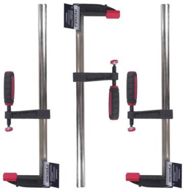 Imagem de Kit 3 Grampos P/ Carpinteiro Tipo Sargento 80x400mm ON36 Onetools