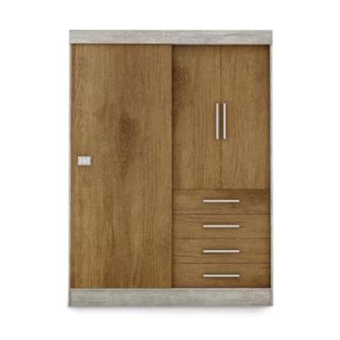 Imagem de Roupeiro Georgia Solteiro 2 Portas 1 Correr Quarto Jequitiba