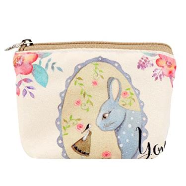 Imagem de Bolsa porta-chaves feminina e feminina com porta-moedas e bolsa de moedas, Rabbit, Small
