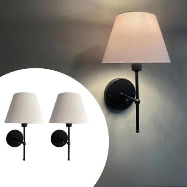 Imagem de Kit 2 Arandelas De Parede Clássica interna Com Interruptor Cúpula Ref 