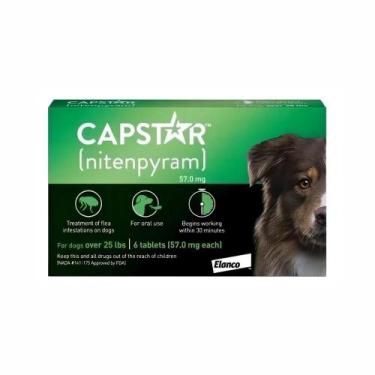 Imagem de Antipulgas Capstar Elanco 57mg para Cães acima de 11,5kg com 6 Comprim