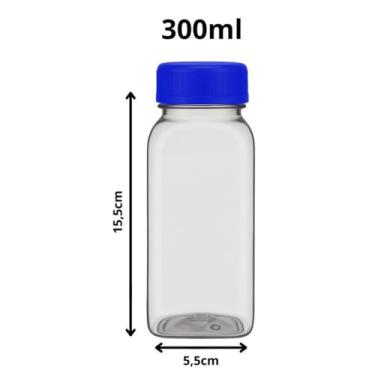 Imagem de 10 Garrafinhas PET 200ml / 300ml com Tampa Garafa p/Sucos e Caldo de Cana Direto da Fábrica (AZUL, 300ML)