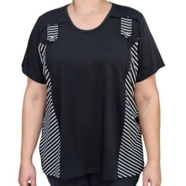 Imagem de Blusa Feminina Rodher Preta Detalhes Plus Size-Feminino