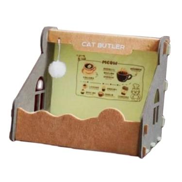 Imagem de MotiveTech Cama de feltro para gatos, móveis para animais de estimação, respirável, antiderrapante, caverna para gatos, gatinhos, dentro de casa, Marrom