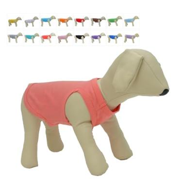 Imagem de Camisetas regatas para animais de estimação 2018 roupas para cachorro roupas em branco colete regata para cães pequenos de tamanho médio grande 100% algodão colete de verão clássico (XGG, rosa lótus)