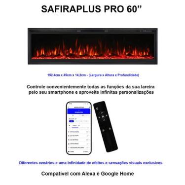 Imagem de Lareira Elétrica Wgrif Lareira De Embutir Safiraplus Pro 60" (Cor Pret