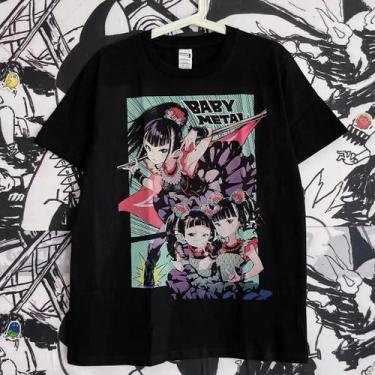 Imagem de Camiseta Unissex De Hip-hop Rock Band Babymetal Japão Casual Manga Cur