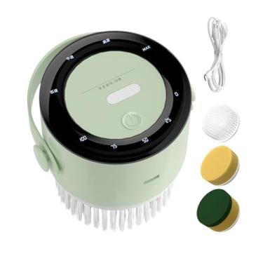 Imagem de Rrlihjgu Power Scrubber Para Chuveiro | Escovão Elétrico 1200mAh Recarregável | Limpeza Automática Potente Com 3 Cabeças Substituíveis Para Rejunte Banheira Chão Casa De Banho