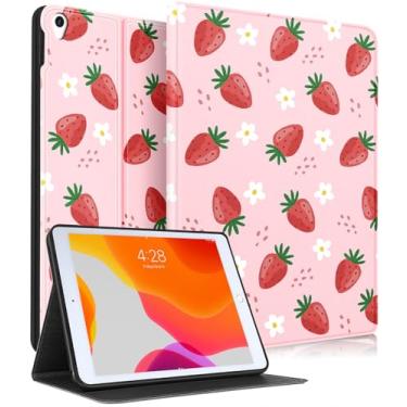 Imagem de Uppuppy Capa para iPad Air 3ª geração, capa para Apple iPad Pro de 10,5 polegadas, fofa, crianças, meninas, mulheres, meninas, adolescentes, morango, capa com design bonito e exclusivo para iPad Air 3 Gen 2019, Pro 10.5 capas