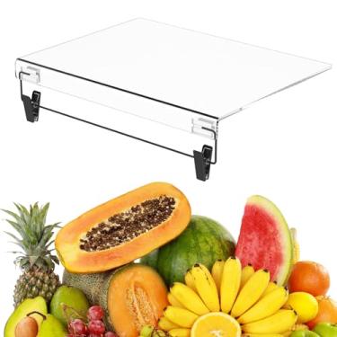 Imagem de Tábua de corte acrílica com borda de balcão, tábua de cortar acrílica antiderrapante atualizada com clipe, tábua de corte transparente para protetor de balcão de cozinha, 39,9 x 30 cm, grande limpeza