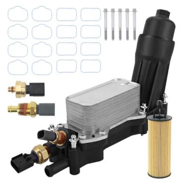 Imagem de MUNIK Adaptador De Alojamento De Filtro De Óleo E Refrigerador De Óleo Do Motor Para Jeep Cherokee Kl, Grand Cherokee Wk/Wk2, Dodge Charger/Journey/Grand Caravan 2011 - 2016 - Substitui Oe# 68105583