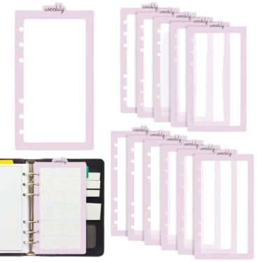 Imagem de BENECREAT 12 peças divisor de aba superior, abas de índice de fichário, divisor de planejador para cadernos planejador de discos, protetor de folha de fichário de anel redondo, orifício de arquivos: 6