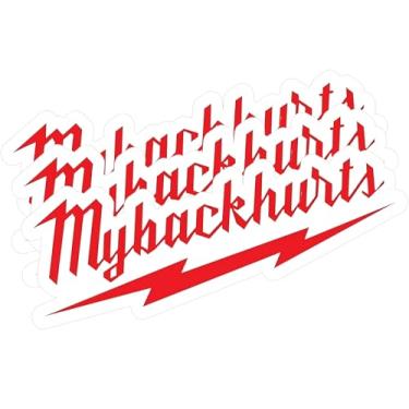 Imagem de Pacote de adesivos engraçados My Back Hurts (3) – Decalques de vinil à prova d'água para capacetes, caixas de ferramentas, carros, laptops, motocicletas – Presente durável e bem-humorado para