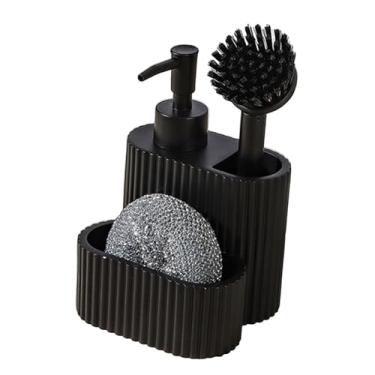 Imagem de KiBcsLic Dispensador de sabão em pó 3 em 1, utensílios de cozinha, recipiente multiuso para lavar louça, acessórios, bomba compacta para líquidos, recipiente