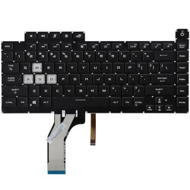Imagem de Teclado retroiluminado colorido de substituição para ASUS ROG Strix G531 G531GT G531GD G531GU G531GV G531GW G512L G512LV G512LW GL531 G532 S5D Series Backlight layout dos EUA (translúcido WASD)